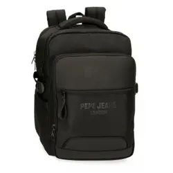 Pepe Jeans Unisex. 7062441 Bromley 15,6" Computer Rucksack schwarz anpassungsfähig (OSFA), Lässig, Polyester