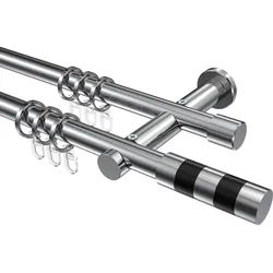 GARDINENSTANGE Platon Mavell 280 cm (geteilt in 2 x 140 cm), 2-läufig, 20 mm Ø Chrom
