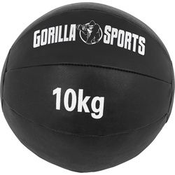 GORILLA SPORTS Medizinball Einzeln/Set, 29cm, aus Leder, Trainingsball, Fitnessball, Gewichtsball, Schwarz, Slamball, von 1 kg bis 10 kg Gewichten, für Krafttraining