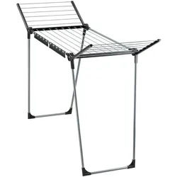 Leifheit Standtrockner , Anthrazit, Schwarz , Metall, Kunststoff , 157x87x66 cm , klappbar, platzsparend , Haushalt & Kleinelektro, Wäschepflege, Wäscheständer