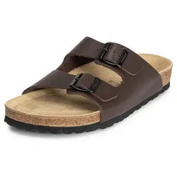 vitaform Herren Pantoletten Vollrindleder Pantolette braun 47 EU