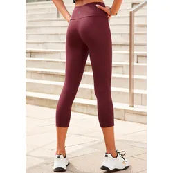 LASCANA Caprileggings, mit breitem weichem Bündchen, Loungewear LASCANA weinrot 44/46