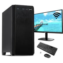 Komplett PC - Office - Multimedia - Workstation PC - Intel 24" Monitor - Drahtlose Tastatur und Maus - Office 2019 - Windows 11 - 16GB RAM - 256 SSD