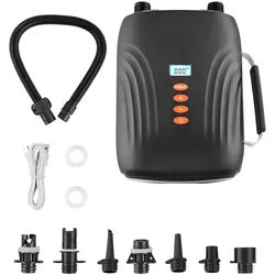 VEVOR Paddleboard Pumpe (20 PSI) wiederaufladbarer Akku, zweistufige elektrische SUP-Luftpumpe mit automatischer Abschaltung & 12 V DC Autoanschuluss, Aufblasen & Entleeren ideal für Schlauchboote