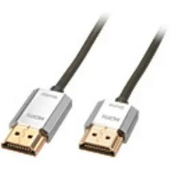 Lindy CROMO Slim High Speed HDMI Cable with Ethernet 41676 HDMI-Kabel, 4K UHD, OFC-Leiter, Rund, doppelt geschirmt, extrem dünn, vergoldete S