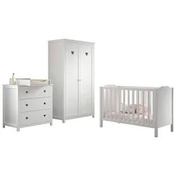 Babyzimmer AMORI in Kiefer MDF, teilmassiv, Weiß