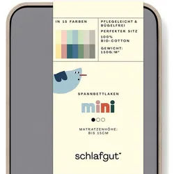 Schlafgut Spannbettlaken Casual Mini Spannbettlaken, Jersey, Gummizug: rundum, (1 Stück), für Kinder, MADE IN GREEN by OEKO-TEX® grau