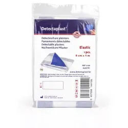 Detectaplast Elastic Pflasterrolle, detektierbar und elastisch, HACCP-konforme Wundpflaster für die Anwendung in der Lebensmittelindustrie, Maße 8 cm x 1 m