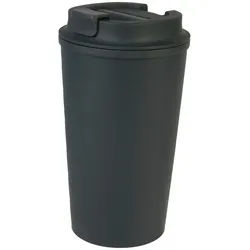 Homeware Profession. Coffee-To-Go-Becher , Dunkelgrau , Kunststoff, Naturmaterialien , Uni , 0.4 l , 16.3 cm , Lfgb , doppelwandig, lebensmittelecht, schadstofffrei, nachhaltig, hitzebeständig, leicht zu reinigen , Geschirr, Kannen & Karaffen, Coffee-to-go-Becher
