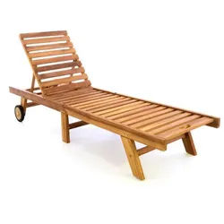 VCM Gartenliege Sonnenliege Gartenliege Liegestuhl Teakholz braun