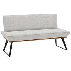 Voleo Sitzbank , Schwarz, Eichefarben, Beige , Holz, Metall, Textil , Eiche , massiv , Uni , 180x87x64 cm , Stoffauswahl, mit Rückenlehne , Esszimmer, Bänke, Sitzbänke, Polsterbänke