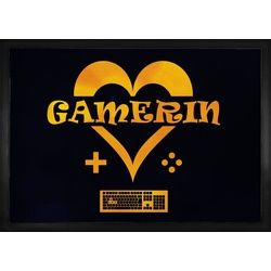 Fußmatte Gaming - Gamerin, 1art1, Höhe: 5 mm 70 cm x 50 cm x 5 mm