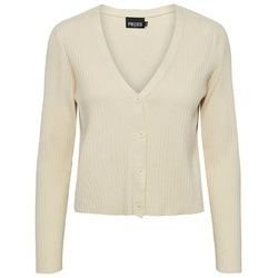 pieces Strickjacke Crista (1-tlg) Plain/ohne Details beige XL