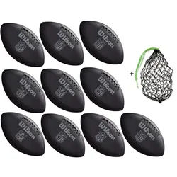 Wilson Football NFL Jet Black - 10er Ballpaket inkl. Ballnetz