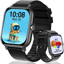 Kaacly W05 Smartwatch (3,9 cm, sim-karte), Kinder Smartwatch Lernspiele schwarz