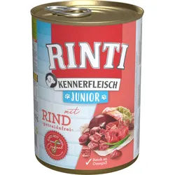 RINTI Kennerfleisch Junior 400g Dose Hundenassfutter 12 x 400 Gramm Rind
