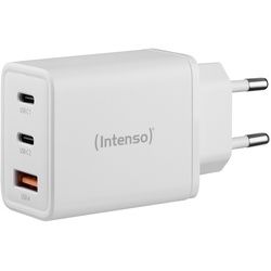 Intenso Netzteil Power Adapter W65ACC GaN, Anschlüsse: - 2x USB-C, 1x USB-A, Output: max. 65 Watt, GaN-Technologie, Weiß