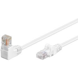 Goobay CAT 5e Patchkabel 1x 90° gewinkelt, U/UTP, weiß