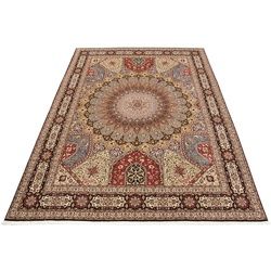 morgenland Orientteppich »Perser - Täbriz - Royal - 400 x 301 cm - mehrfarbig«, rechteckig, Wohnzimmer, Handgeknüpft, Einzelstück mit Zertifikat morgenland Mehrfarbig B/L: 301 cm x 400 cm