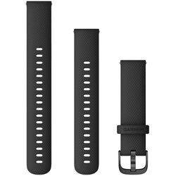 Garmin Schnell-Wechsel Silikon Armband 18mm Schwarz / Schiefergrau + Einstellband L