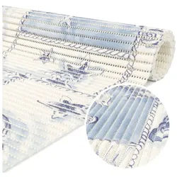 ANRO Schaum-Badematte Antirutschmatte Weichschaummatte Badezimmer Premium, Höhe 5 mm, strapazierfähig, Drainage Effekt, Rillen, wasserdurchlässig, rutschhemmend, pflegeleicht, Weich, fußbodenheizungsgeeignet, schnell trocknend, Rutschhemmend, mit Drainagelöchern, Praktisch, PVC, Eckig, Badteppich Weichschaum 1500x65cm Delfine Blau-Weiß blau Eckig | 65 cm x 1500 cm x 5 mm
