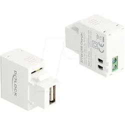 DELOCK 87744 - Keystone USB Typ-A Lademodul, 0,2 A, weiß