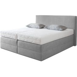 Westfalia Schlafkomfort Boxspringbett, wahlweise mit Kaltschaum-Topper grau 215 cm x 205 cm