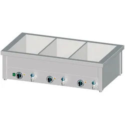 Stalgast Edelstahl Bain-Marie Tischgerät mit separaten Becken, für 2x GN1/760x600x310 mm