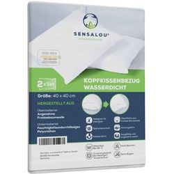 Sensalou Kissenbezug 2er Set Doppelpack wasserdicht - Kopfkissen Bezüge 40x40 cm 2 St