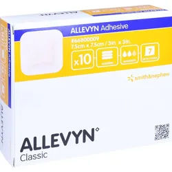 ALLEVYN Adhesive 7,5x7,5 cm haftende Wundauflage 10 St
