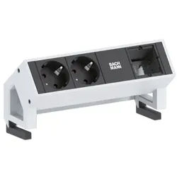 Bachmann DESK 2 2x Steckdose 1x Custom (902.203) weiß