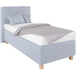Westfalia Schlafkomfort Boxspringbett, mit Zierkissen blau