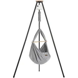 Schmusewolke Federwiege , Anthrazit, Grau , Metall, Kunststoff, Textil , Höhe ca. 4 cm , 135x194x135 cm , Feder mit Sicherheitsseil , Babymöbel & Kindermöbel, Babyzimmer, Babybetten, Stubenwagen & Babywiegen