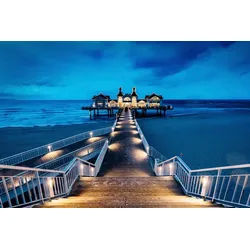 Papermoon Fototapete Steg im Wasser bunt 2,5 m x 1,86 m