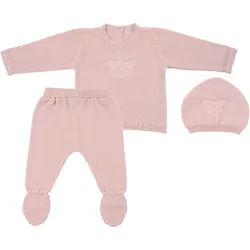 Avelia Babybekleidungsset , Rosa , Textil , 3-teilig , Bär , Gr. 56 , unisex , Oeko-Tex® Standard 100 , Babykleidung, Babysets