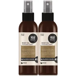 Hello Nature Hautöl mit Kokosnussöl für Körperpflege 2x130 ml Unisex
