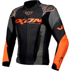 Ixon Vortex 3 Motorrad Lederjacke, schwarz-orange, Größe S