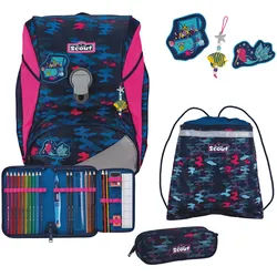 Scout Alpha Schulranzen-Set 4-teilig DIN Magic Sea