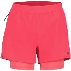 Trainingsshorts RUKKA "Rukka Shorts Makela 2In1", Damen, Gr. 44, EURO-Größen, pink (hellrot), Stoff, 87% Polyester, 13% Elasthan, Hosen