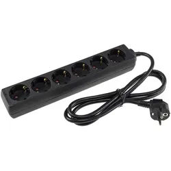 REV Ritter Schutzkontakt-Steckdosenleiste 6-fach 3600W, 1,4mKabel, schwarz