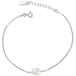 Armband AILORIA "Armband silver/white pearl MASAKI", silber, Armbänder, Damen, Armband