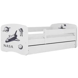 Raumhirsch Furniture Kinderbett Nasa mit Schublade 160/80 90/61/164 , Weiß , Holzwerkstoff , Rechteckig , 80x160 cm , FSC 100% , Babymöbel & Kindermöbel, Kinderzimmer & Jugendzimmer, Kinderbetten