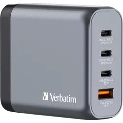 VERBATIM USB-Ladegerät 32203, 140W, 1x USB-A QC, 3x USB-C PD, grau