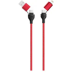 2GO 797370 USB Kabel 1,2 m USB A/USB C USB C/Lightning Schwarz, Rot