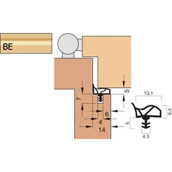 Türdichtung A 1011 Kurzbund - beige