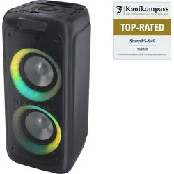 SHARP Party-Lautsprecher PS-949, tragbar, Bluetooth, USB, MP3, 132 W