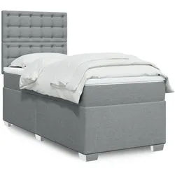 vidaXL Boxspringbett, Boxspringbett mit Matratze Hellgrau 90x190 cm Stoff