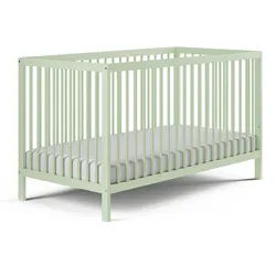 Kids Collective Babybett 60x120 cm in Grün , Holz , Buche , 60x120 cm , Babymöbel & Kindermöbel, Babyzimmer, Babybetten, Gitterbetten