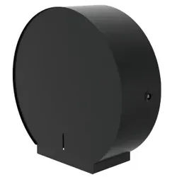 Conti plus Toilettenpapierhalter Björk, Wandmontage, schwarz, Toilettenpapierspender aus pulverbeschichteten Edelstahl, Für 1 Maxi + 1 Standardrolle