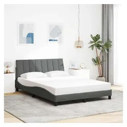 vidaXL Bett, Bettgestell ohne Matratze Dunkelgrau 120x200 cm Stoff